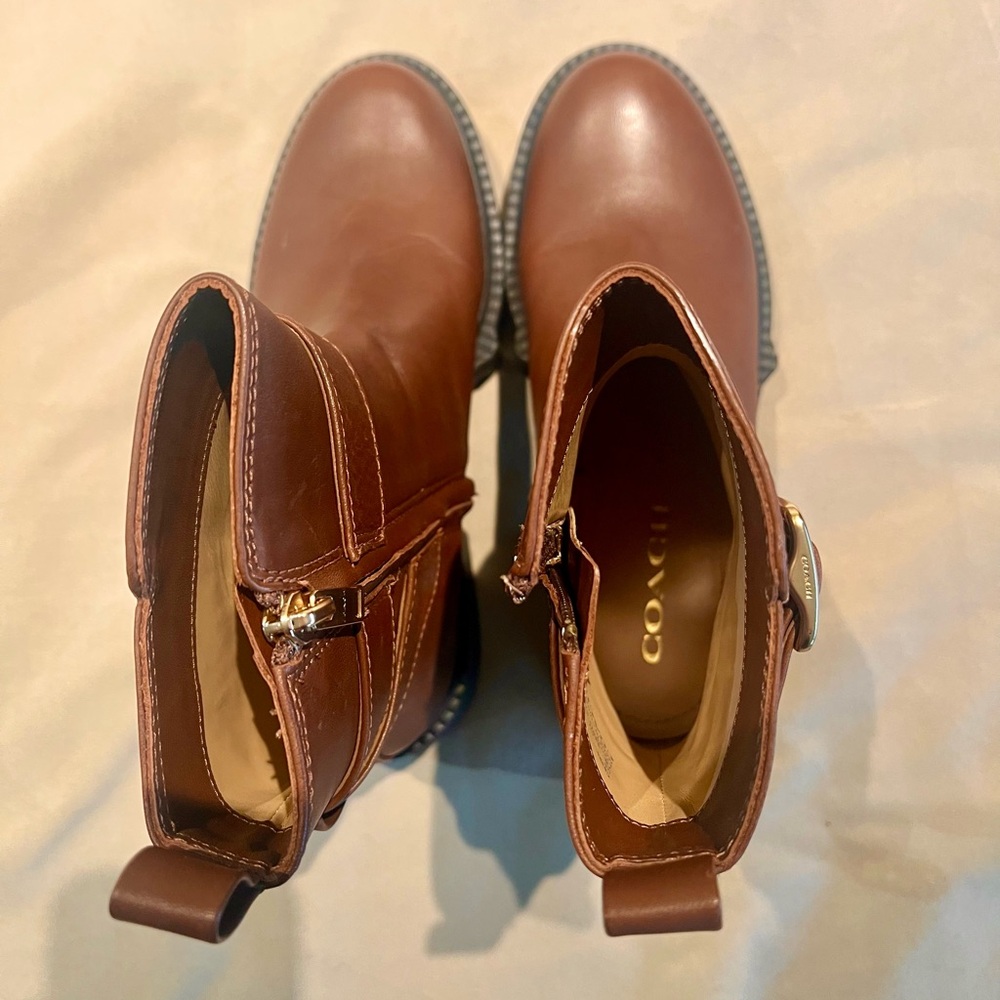 BNIB coach Lacey ankle boot rich brown Size 7 - Picture 4 of 9